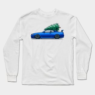 R34 GTR Skyline Xmas Long Sleeve T-Shirt